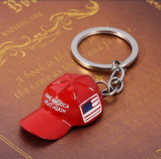 Trump Red MAGA Hat Pendant Keychain